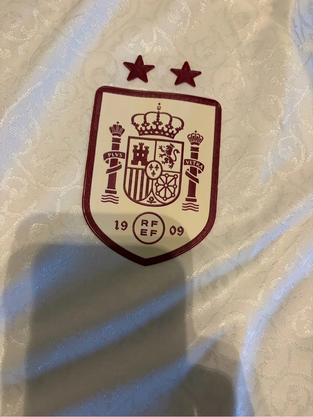 adidas White and Maroon Spain Youth Soccer Jersey